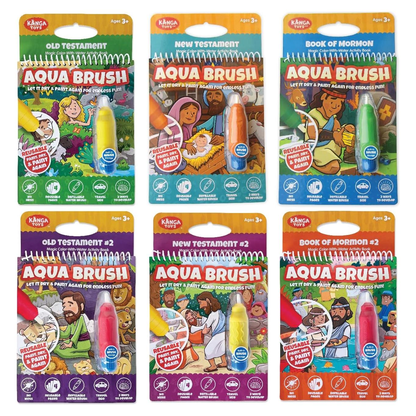 Paquete de 6 Libros de Pinceles de Agua Kanga Toys