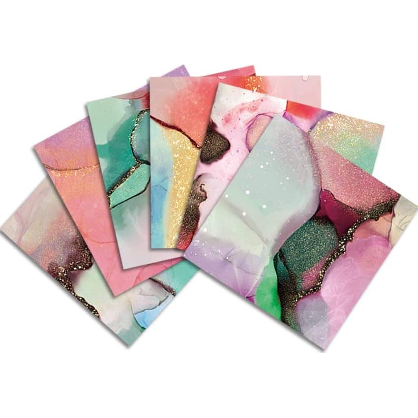 Papel de Scrapbook Rosa Mármol iKammo 30x30 cm - 24 Hojas