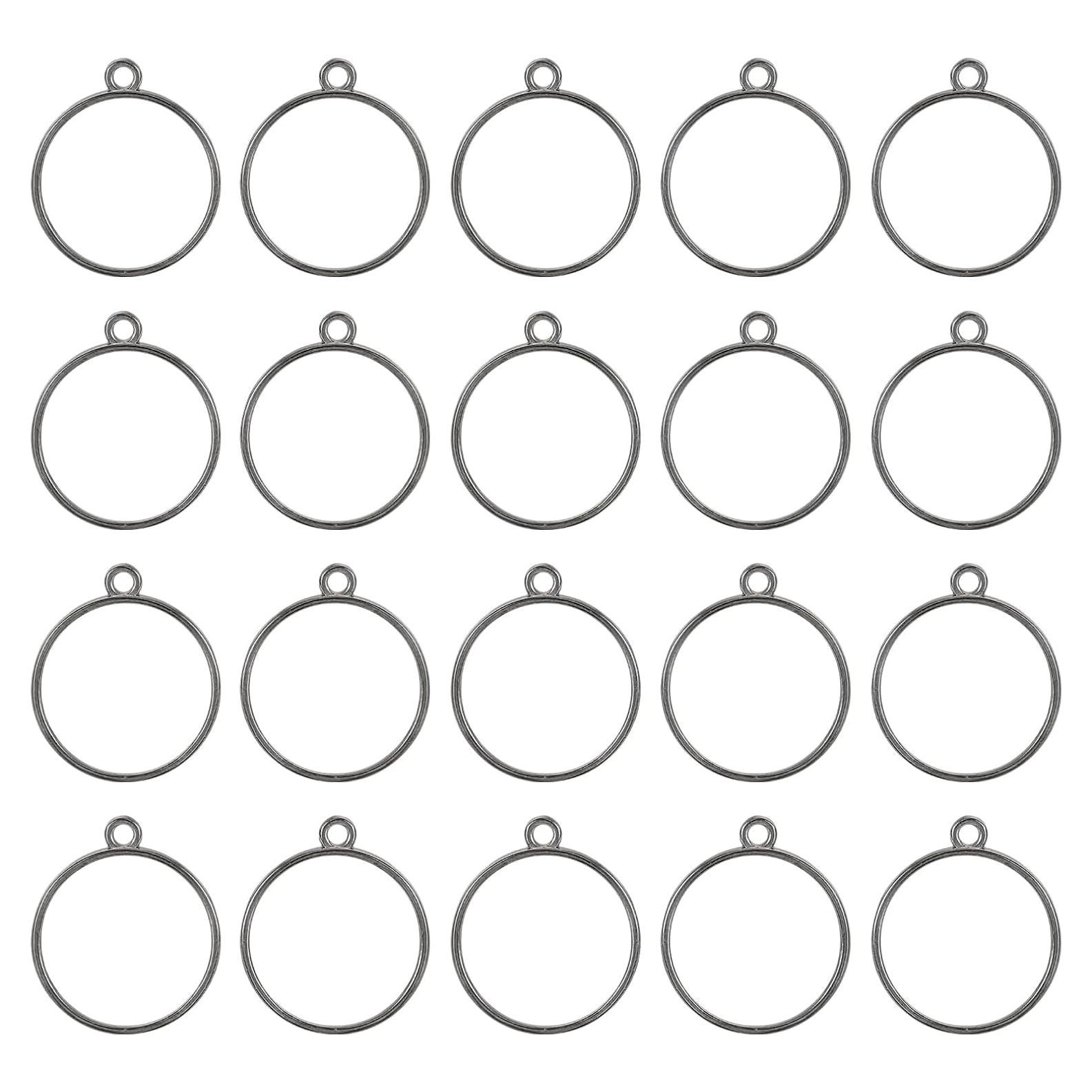 Colgantes de Montura Abierta uxcell - 30 Piezas, Negro, Redondo