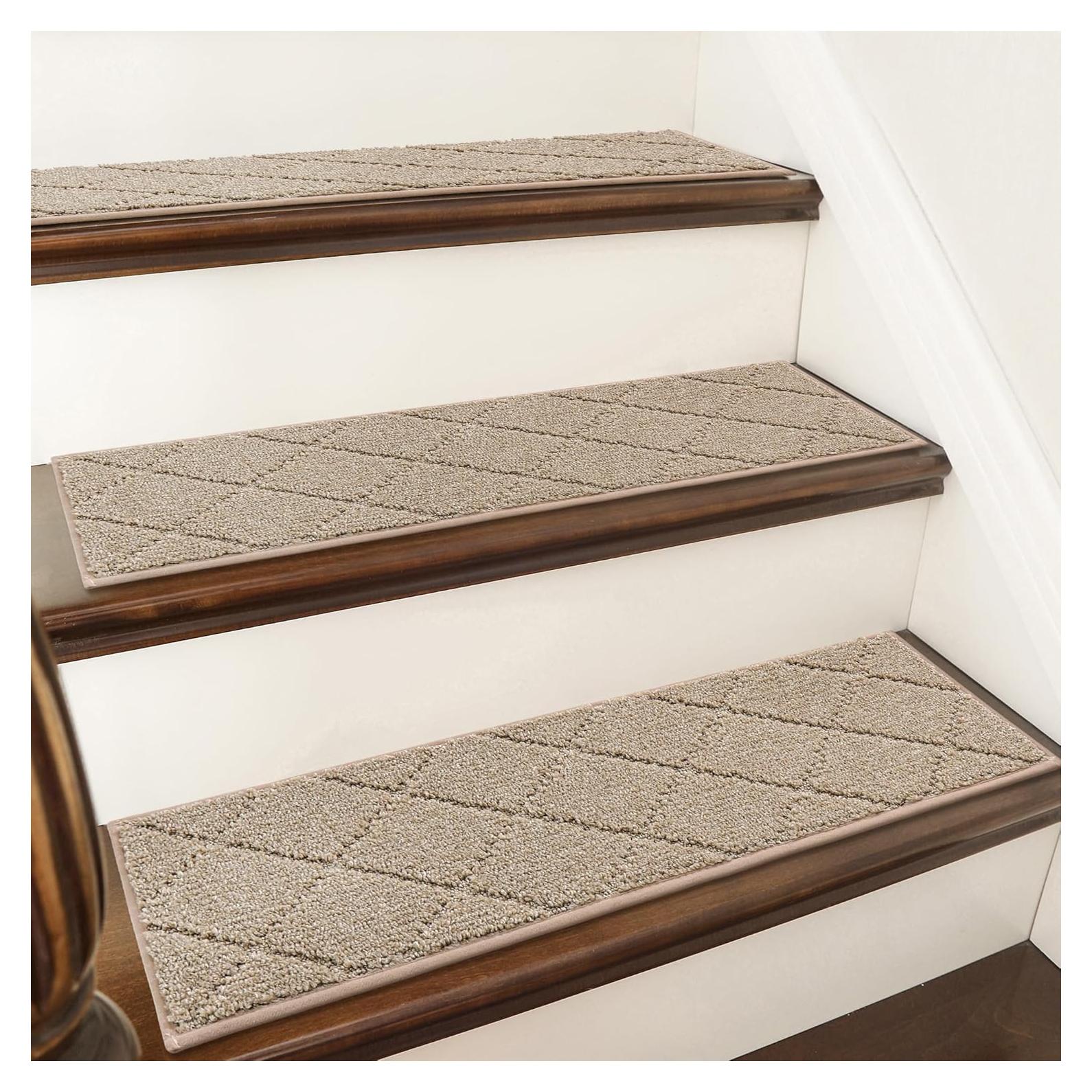 Alfombrillas Antideslizantes para Escaleras COSY HOMEER 71x23cm 4pc Beige
