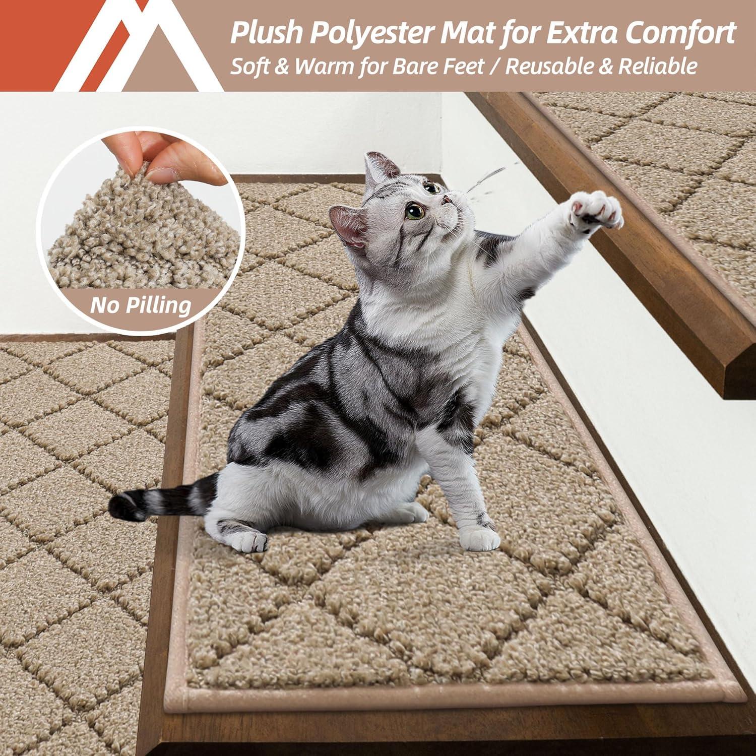 Alfombrillas Antideslizantes para Escaleras COSY HOMEER 71x23cm 4pc Beige