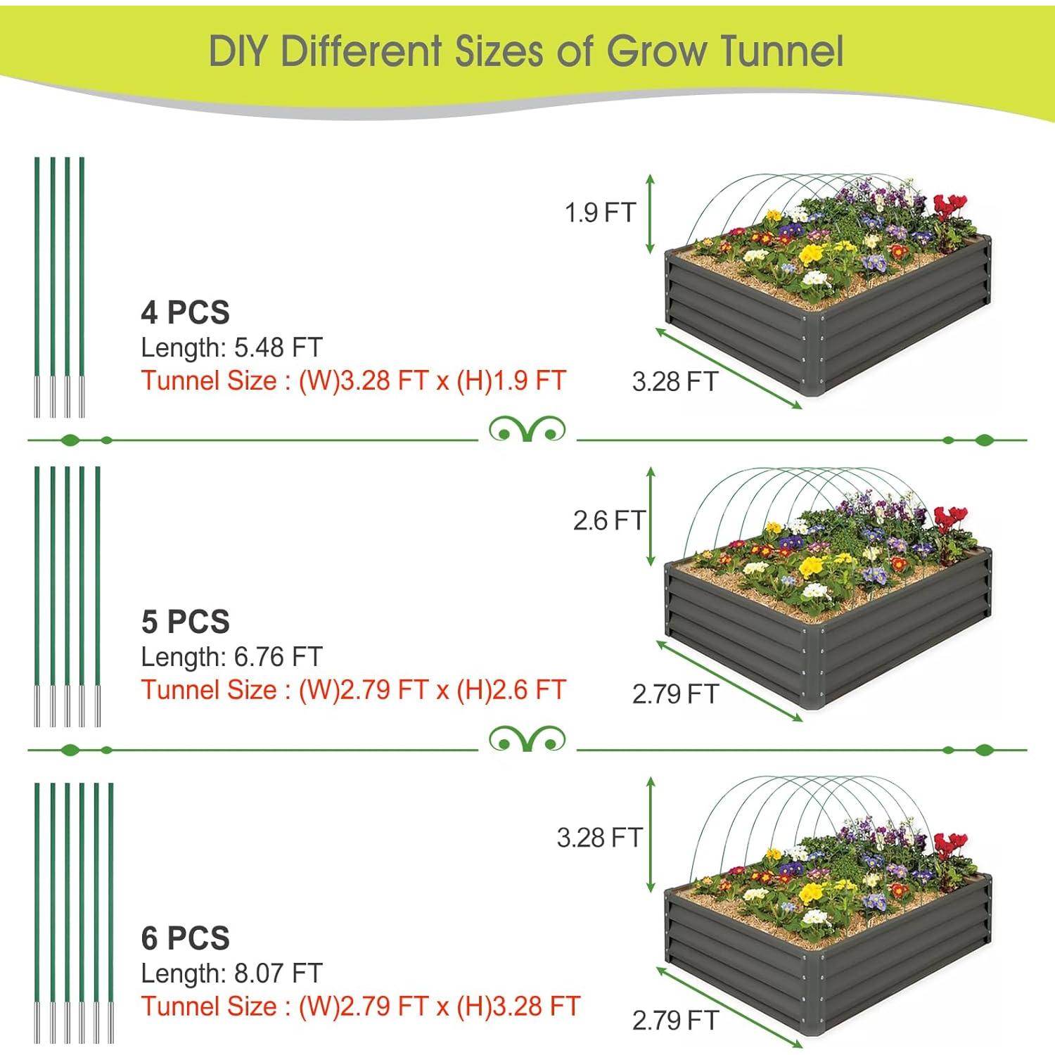 Kit de Arcos de Jardín Rifny 36 Piezas 43 cm Fibra de Vidrio