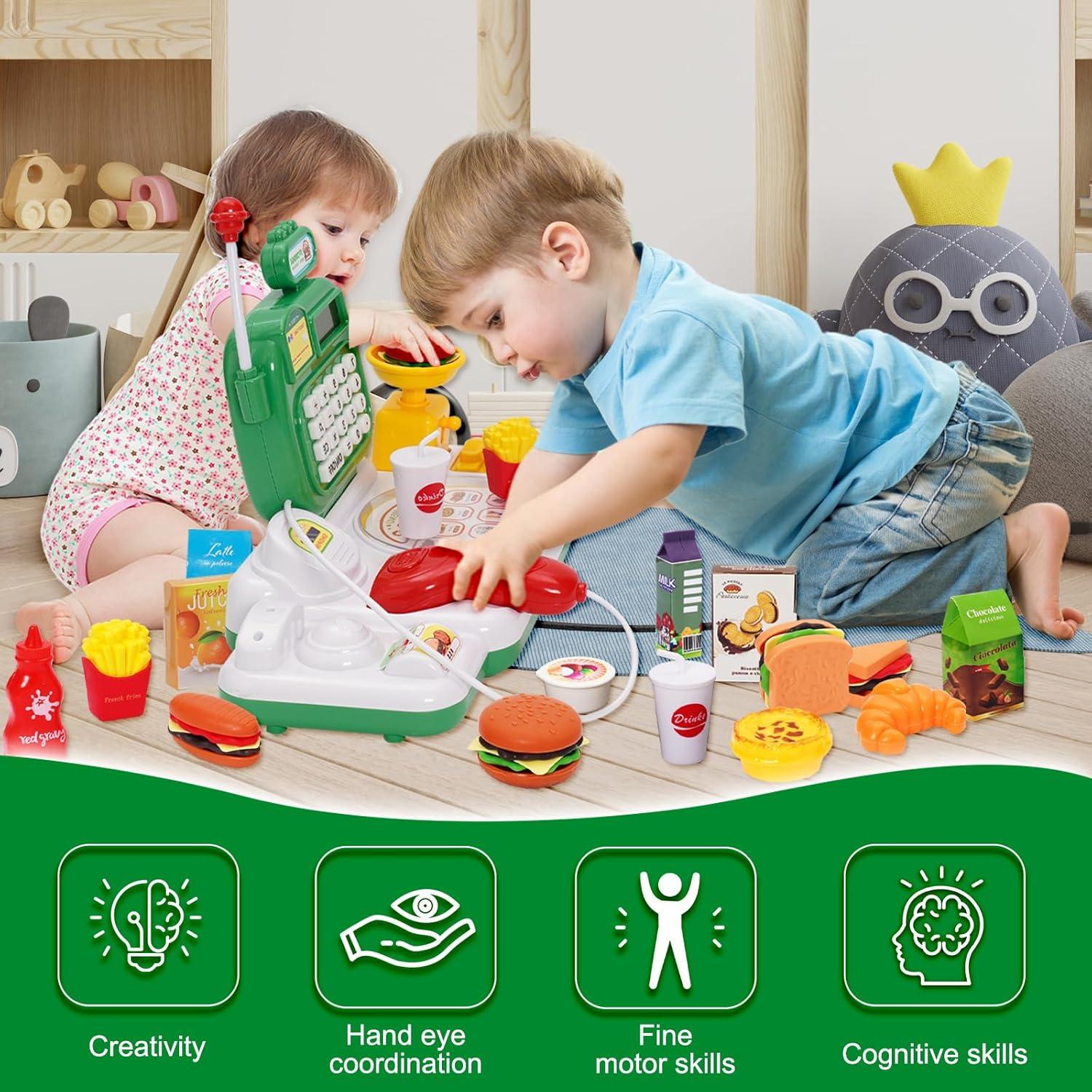 Caja Registradora Infantil Jomifin Verde con Sonidos Realistas