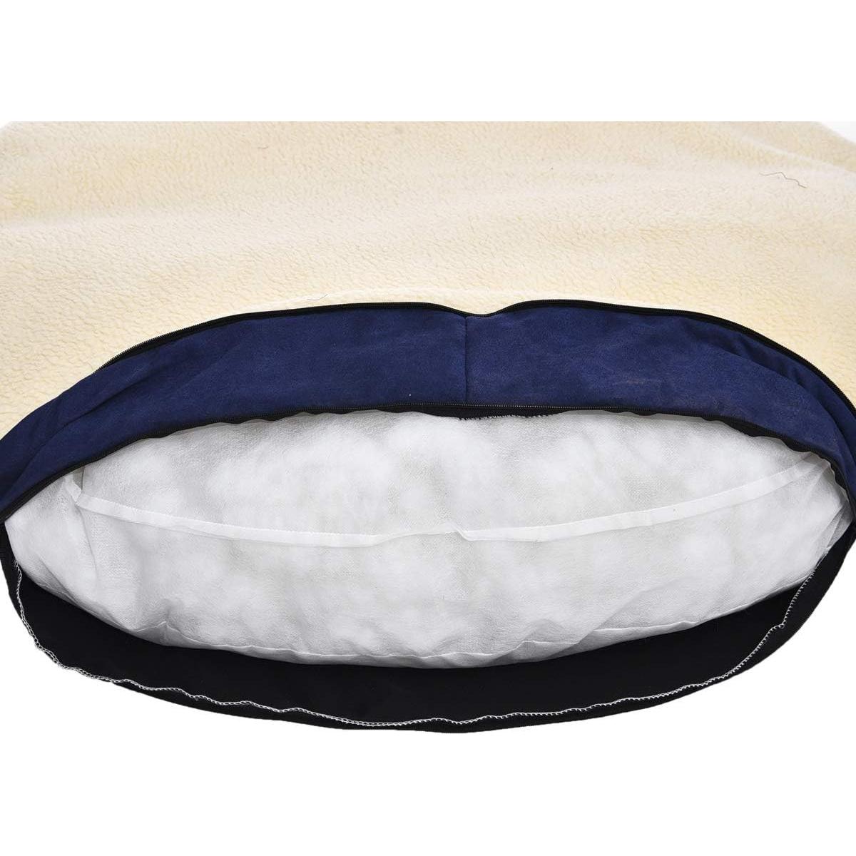 Cama Cueva para Mascotas Amazon Basics Grande Azul 88.9x88.9 cm