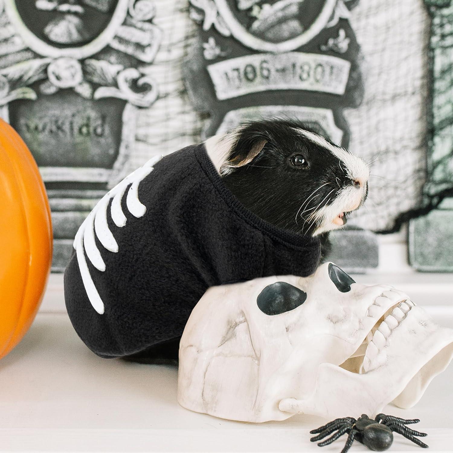 Disfraz de Halloween para Mascotas IPRAVOCI - Chaleco Calabaza y Huesos