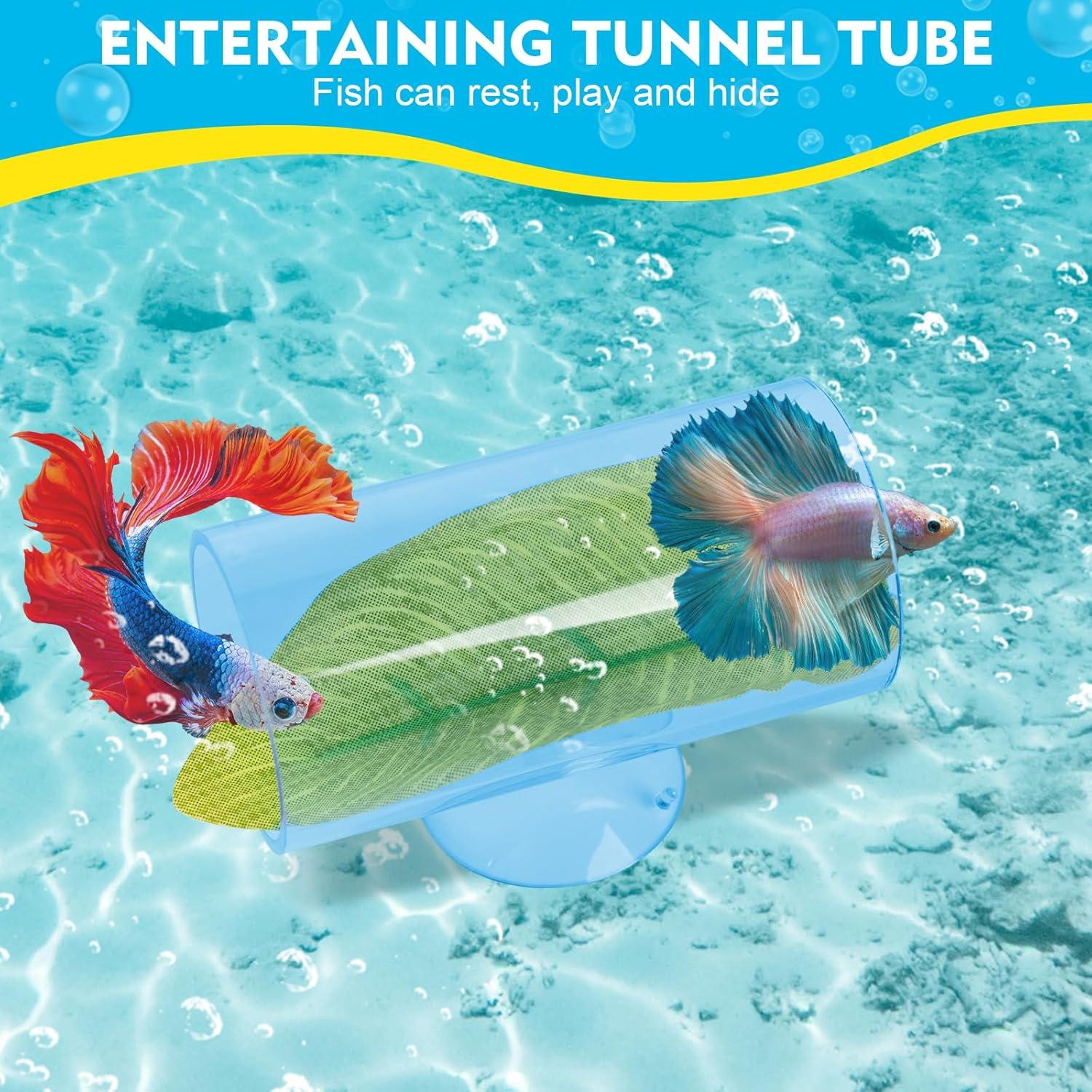 Túnel Acrílico Rislobx para Peces Betta - Refugio Decorativo