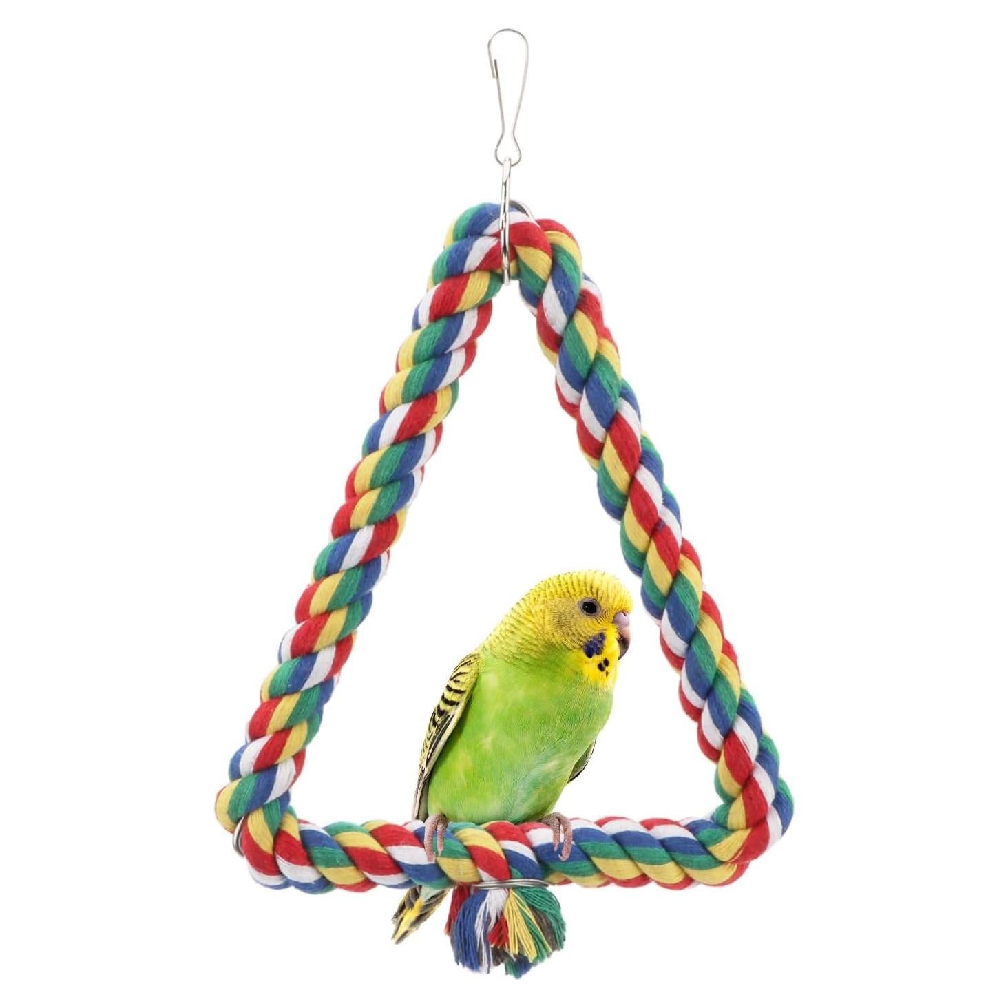 Percha Triangular Ajustable Hypeety para Loro Pequeño y Mediano 15x18cm