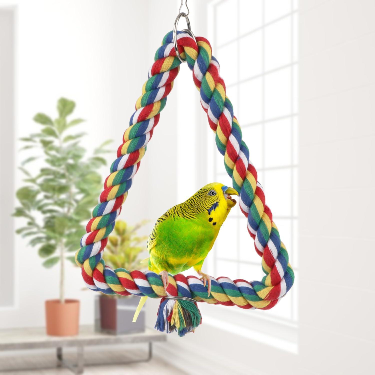 Percha Triangular Ajustable Hypeety para Loro Pequeño y Mediano 15x18cm