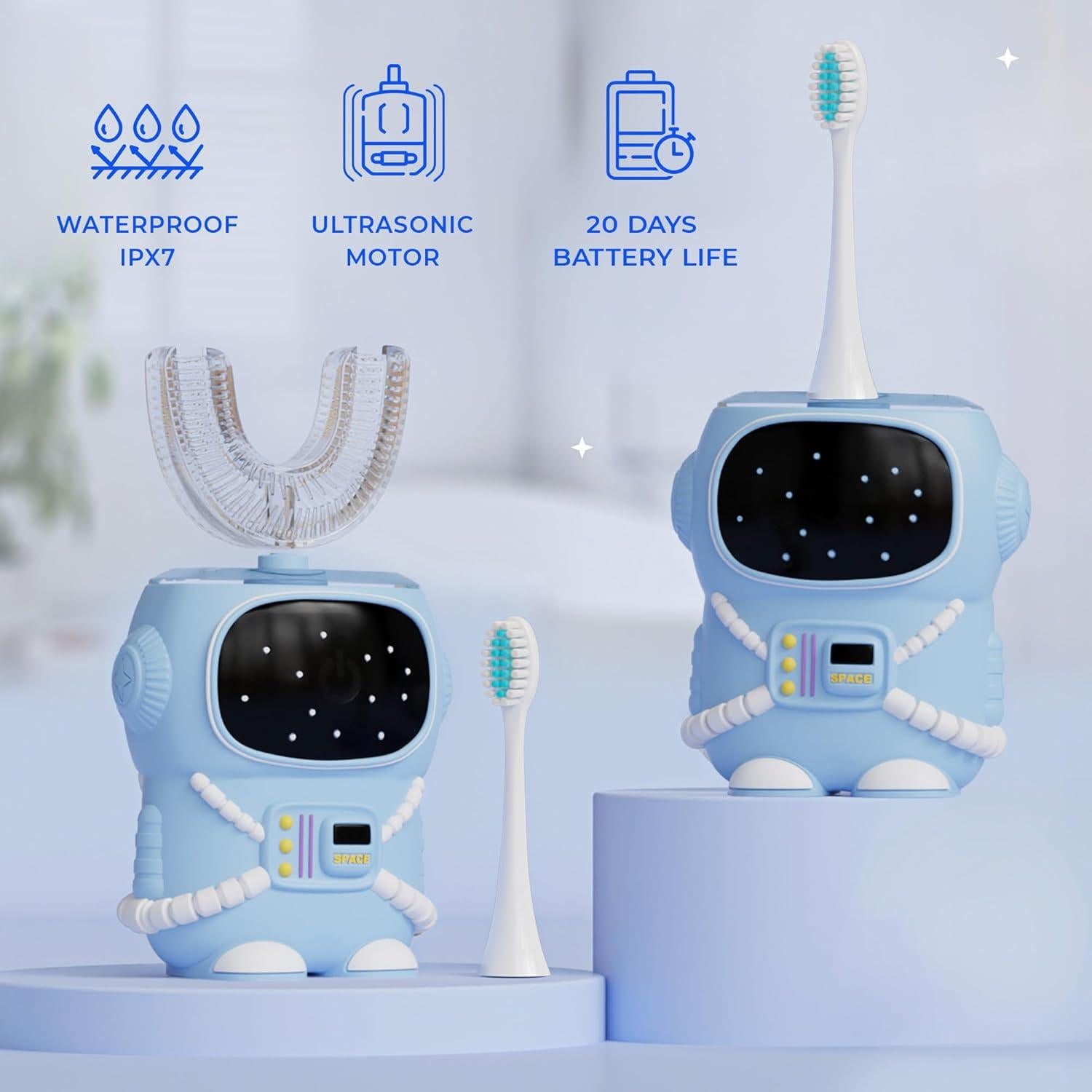 Cepillo de dientes eléctrico Bendi Kids 360° para niños 2-7 años