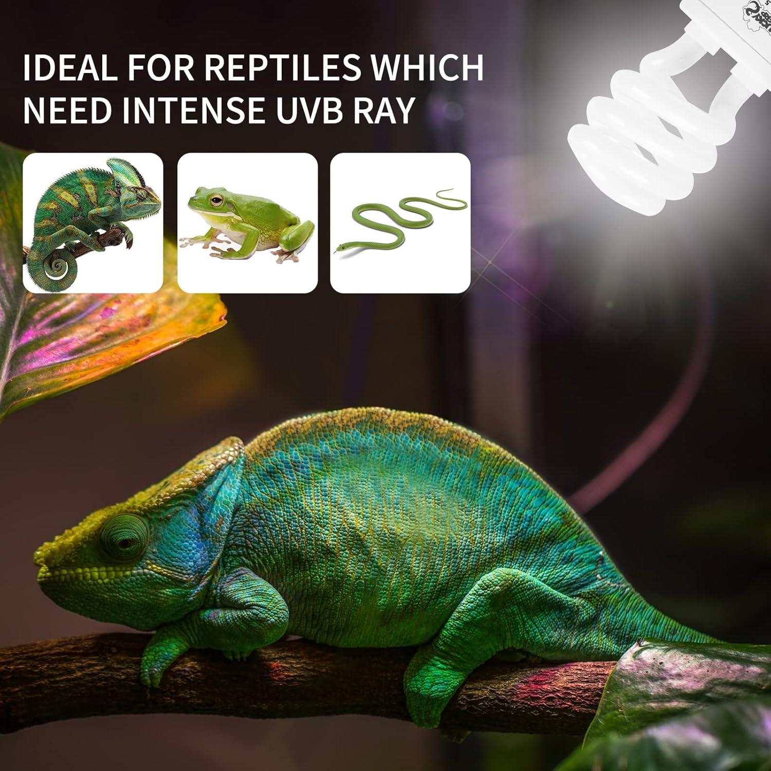 LUCKY HERP Reptile UVA UVB Light 5.0 13W Compact Fluorescent Tropical Terrarium Lamp