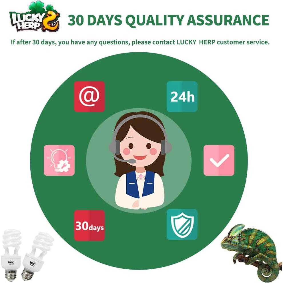 LUCKY HERP Reptile UVA UVB Light 5.0 13W Compact Fluorescent Tropical Terrarium Lamp