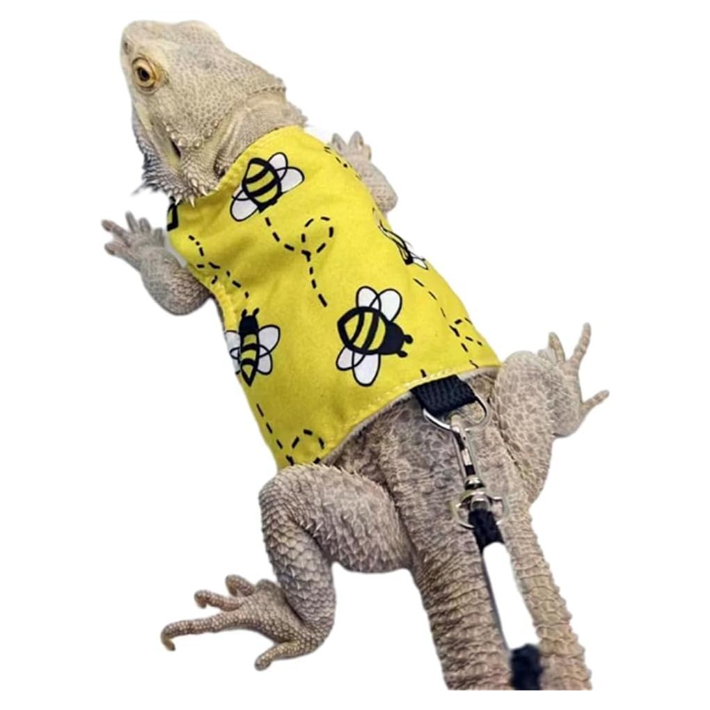 Ropa para Reptiles Anelekor con Correa y Sudadera Abeja