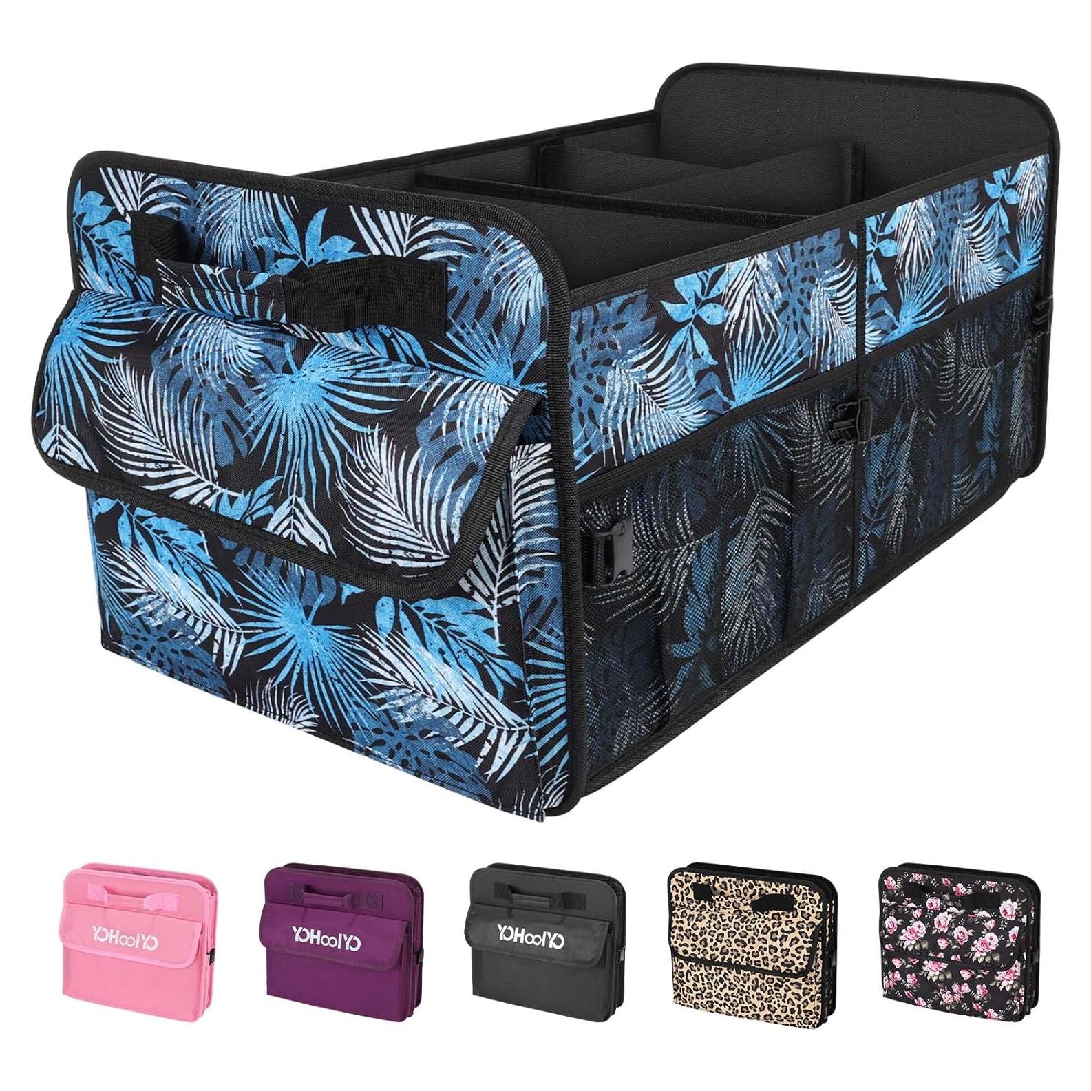Organizador de Maletero YOHOOLYO 72L Plegable Floral Azul