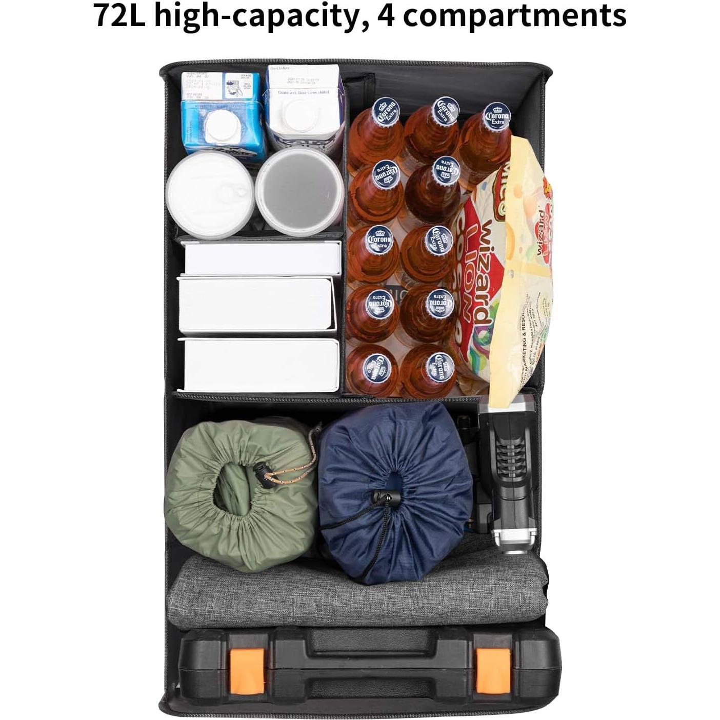 Organizador de Maletero YOHOOLYO 72L Plegable Floral Azul