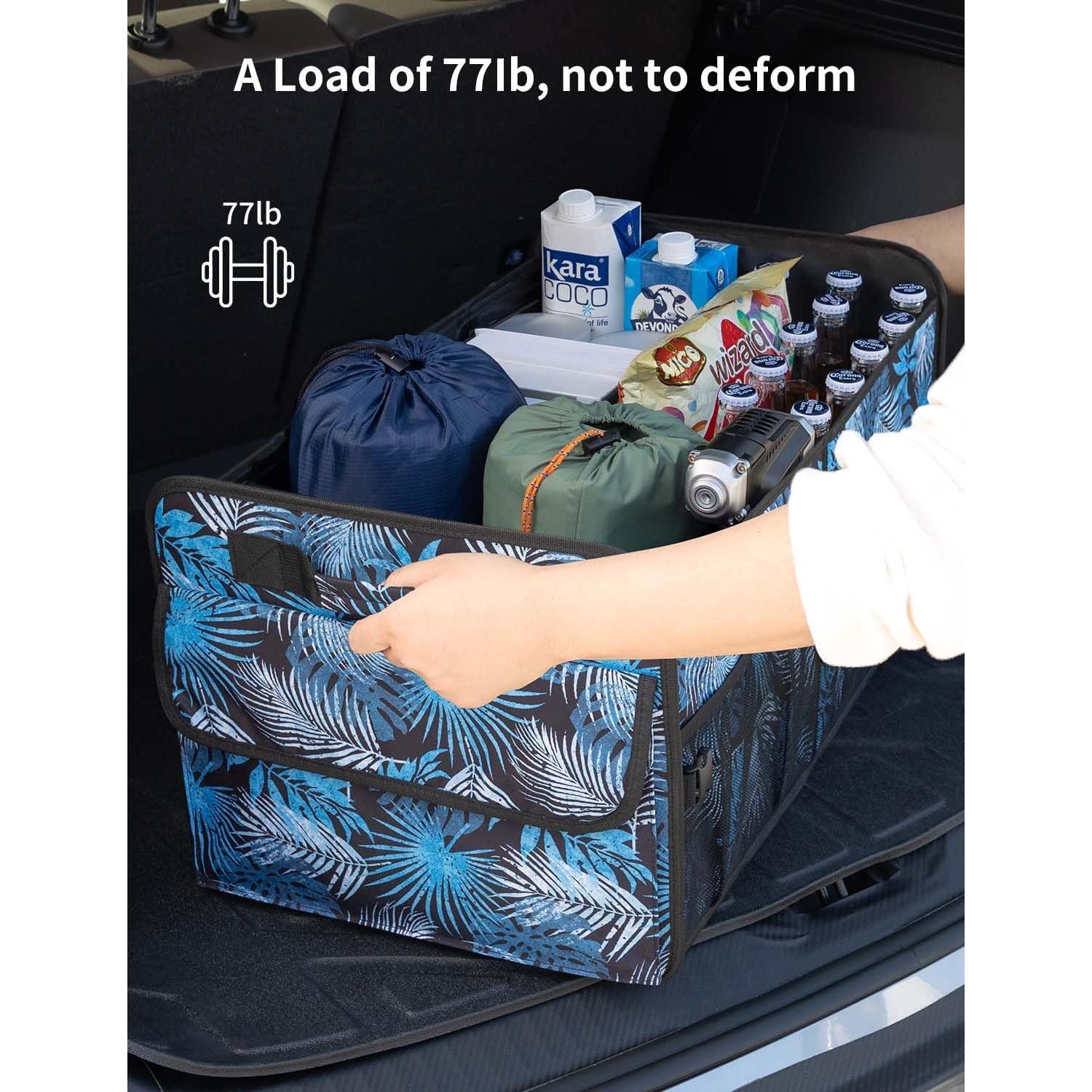 Organizador de Maletero YOHOOLYO 72L Plegable Floral Azul