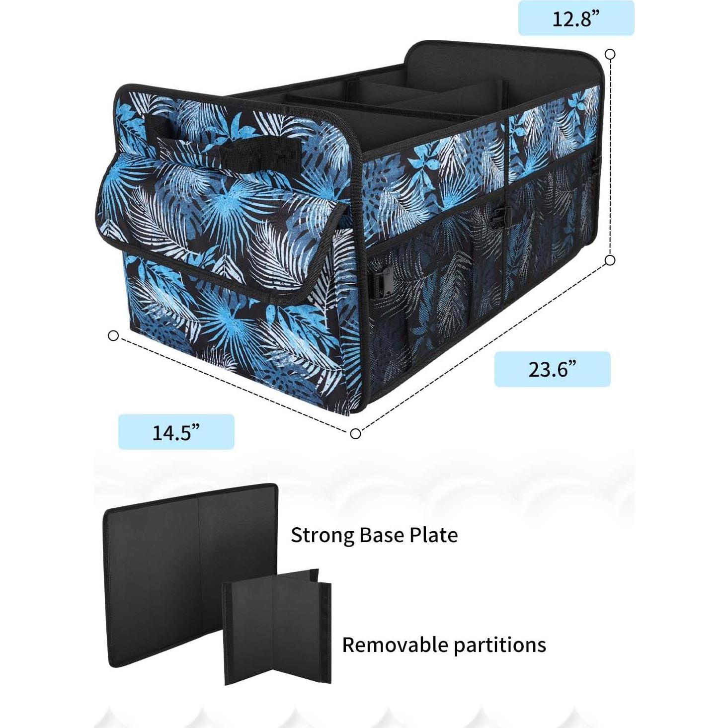 Organizador de Maletero YOHOOLYO 72L Plegable Floral Azul