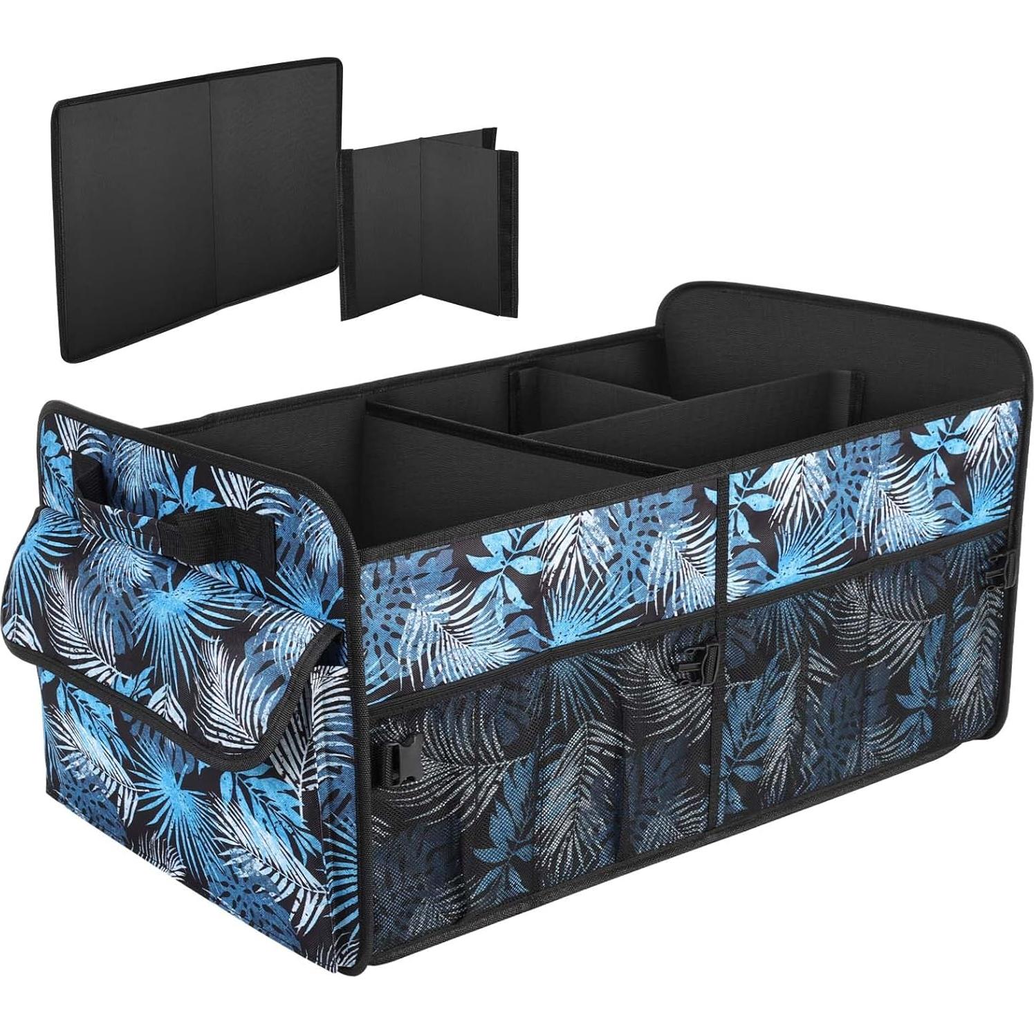 Organizador de Maletero YOHOOLYO 72L Plegable Floral Azul