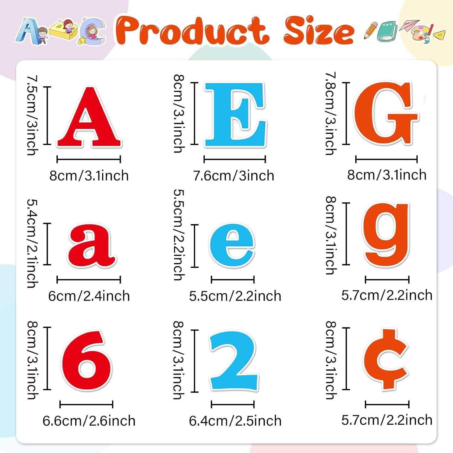 81 Piezas Letras Magnéticas Coloridas Wiooffen para Tablero