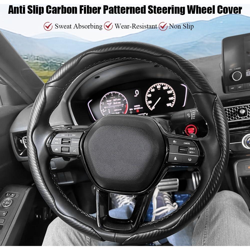 Cubierta de Volante Pincuttee Fibra de Carbono Antideslizante 3PC