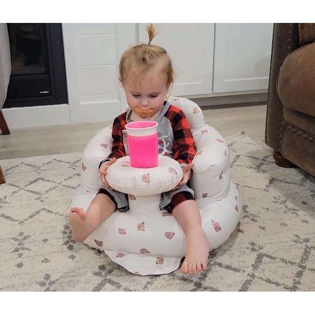 Silla Inflable para Bebés Asamoom con Bandeja - Verde