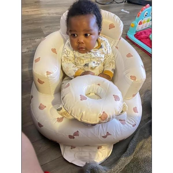 Silla Inflable para Bebés Asamoom con Bandeja - Verde