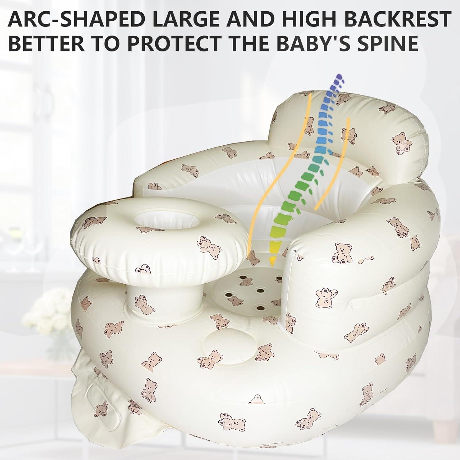 Silla Inflable para Bebés Asamoom con Bandeja - Verde