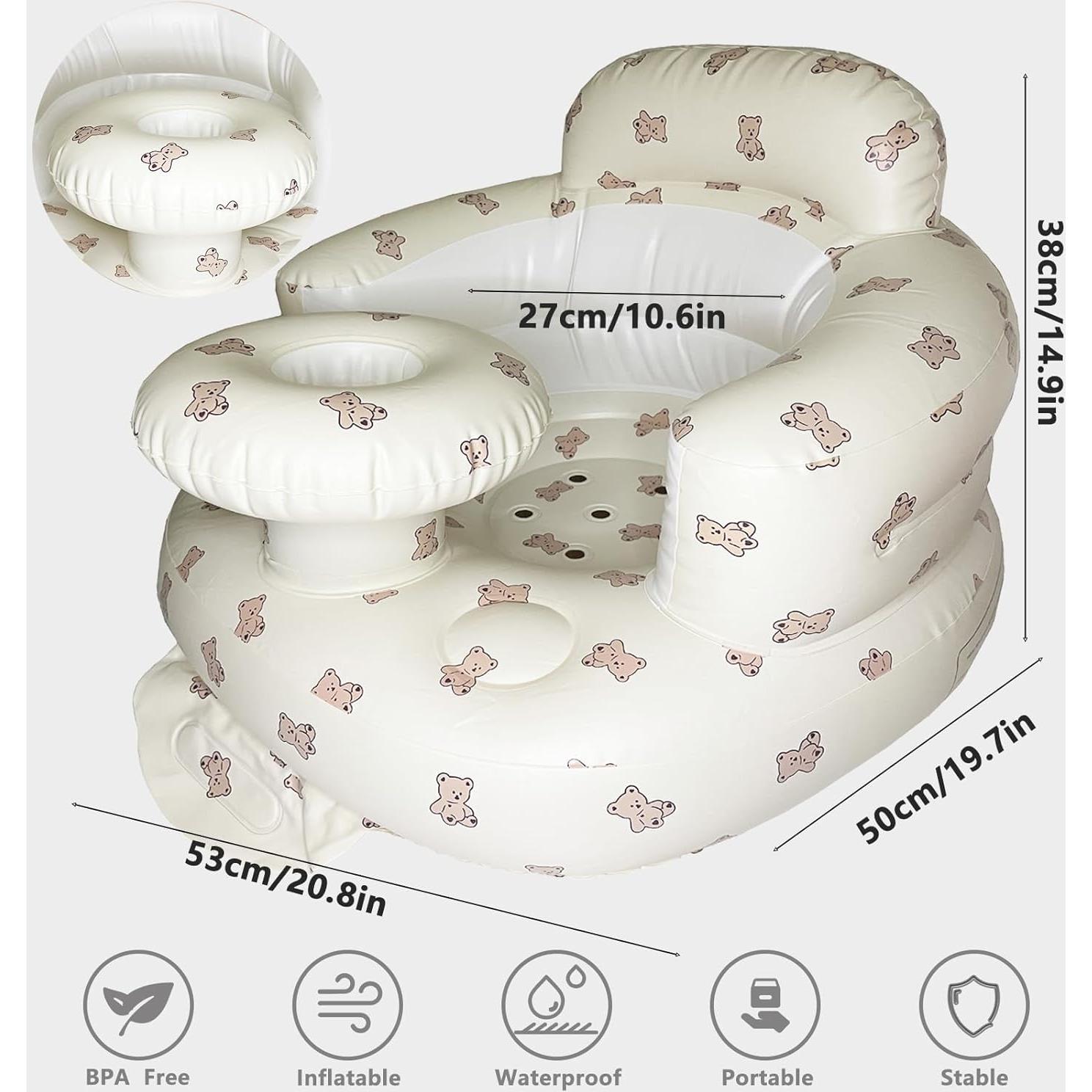 Silla Inflable para Bebés Asamoom con Bandeja - Verde