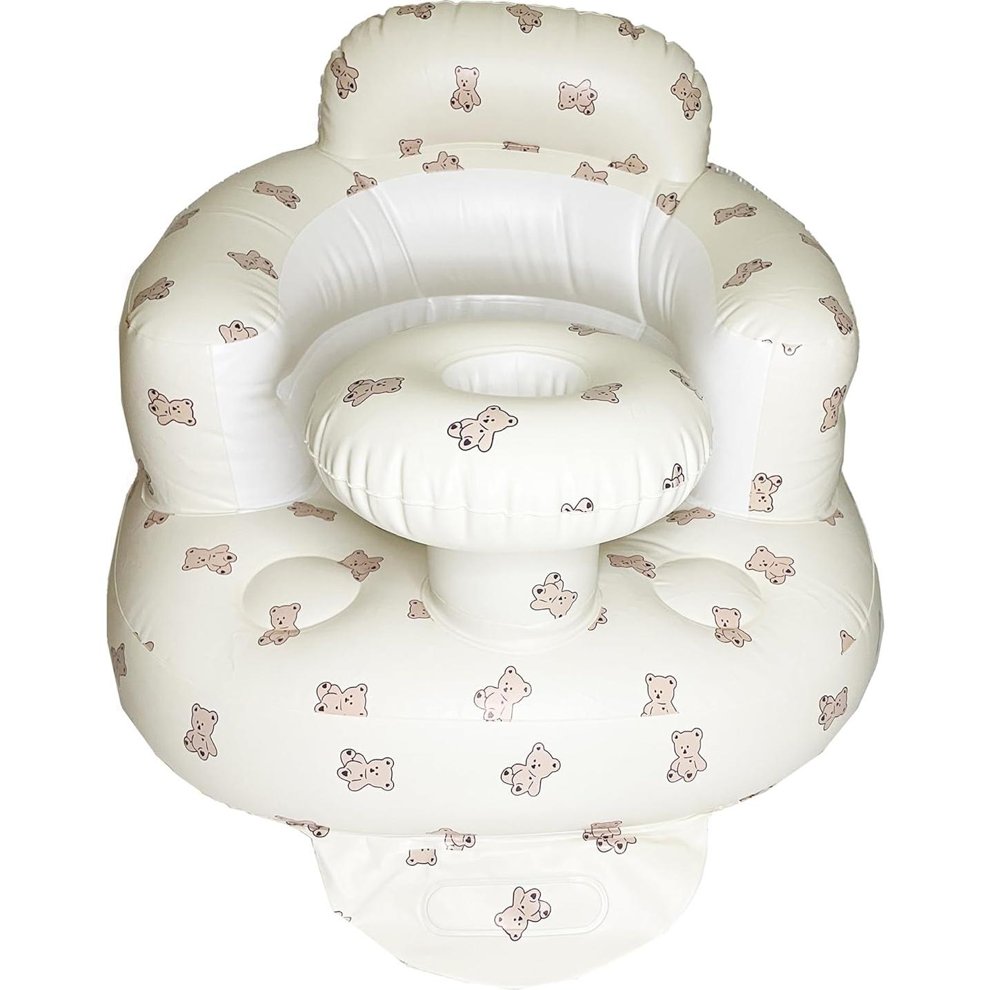 Silla Inflable para Bebés Asamoom con Bandeja - Verde