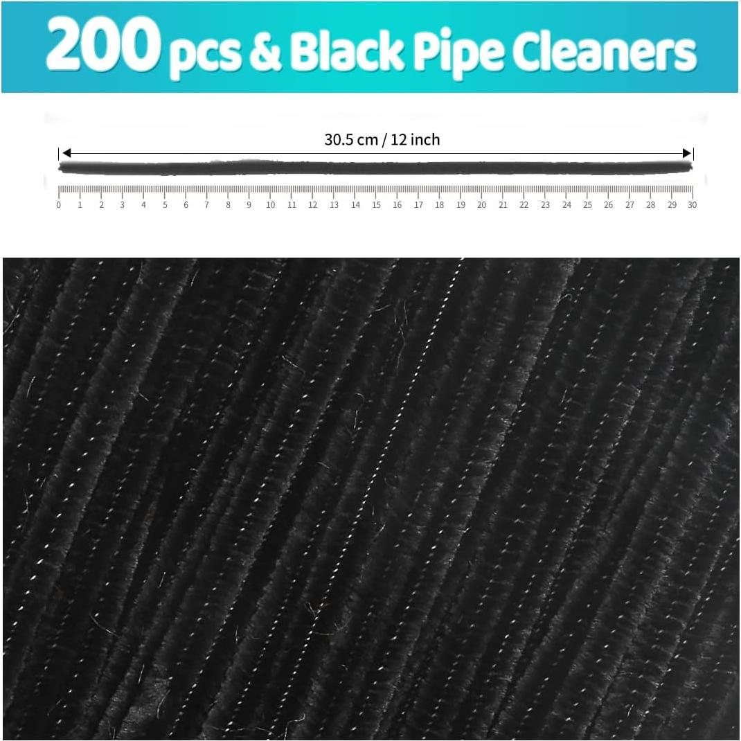 Limpiapipas Negros IOOLEEM 200pcs 30.5cm para Manualidades