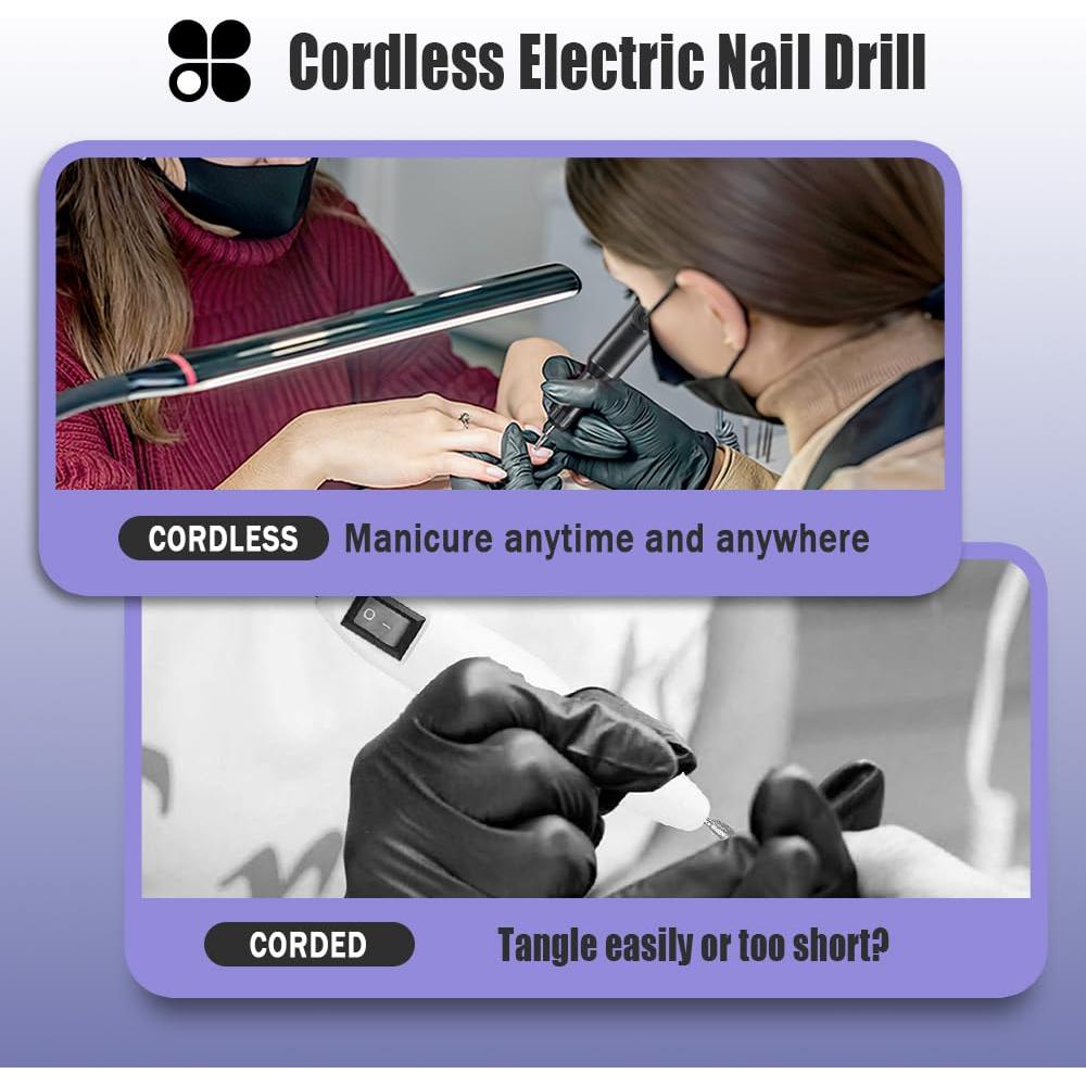 Taladro de Uñas Eléctrico Pinkiou 3 Velocidades Inalámbrico