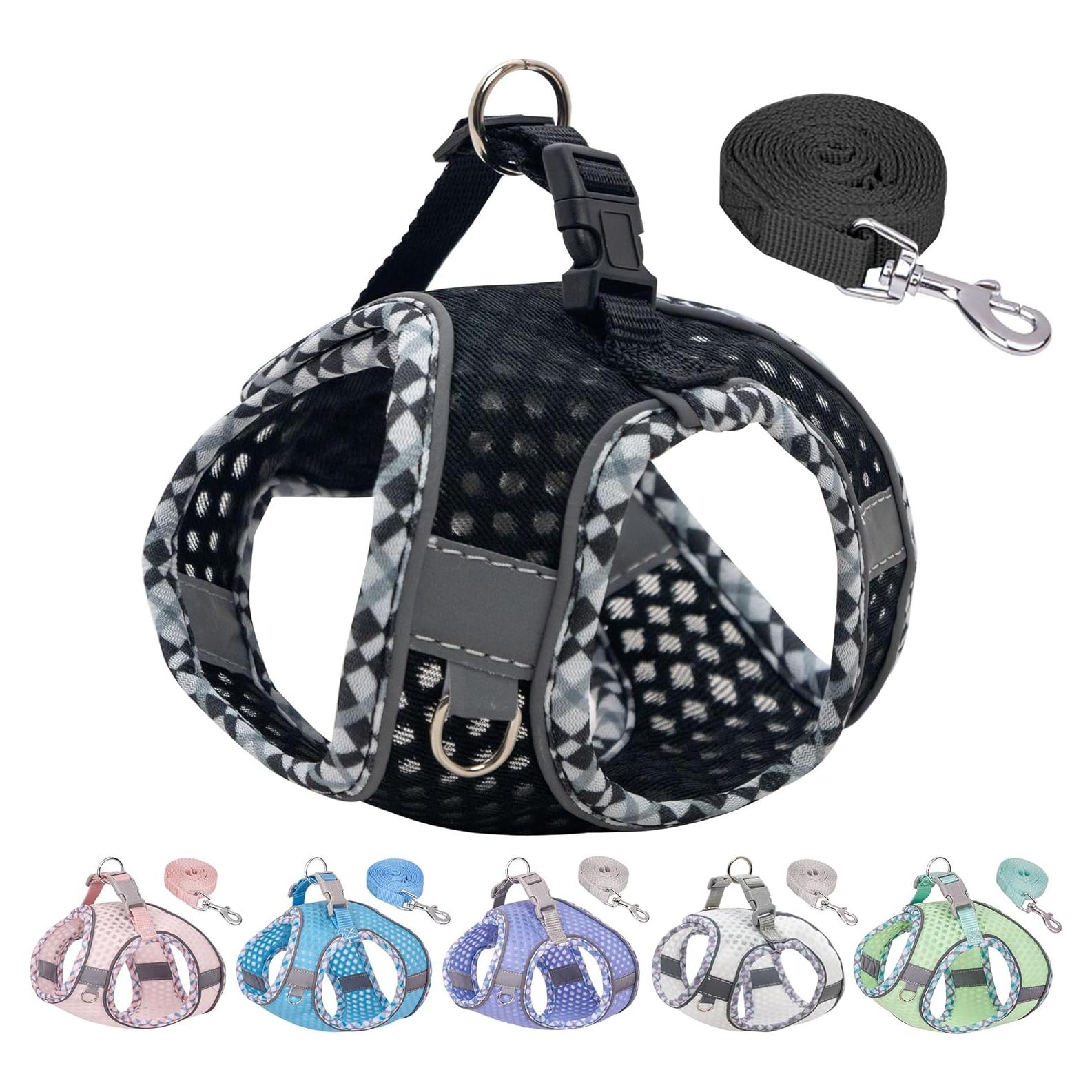 Arnés para Perro Pequeño JOYPAWS Negro XXXS, Malla Transpirable