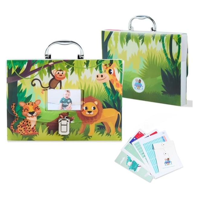 Organizador de Documentos para Bebés BFO001 Verde 12 Bolsillos