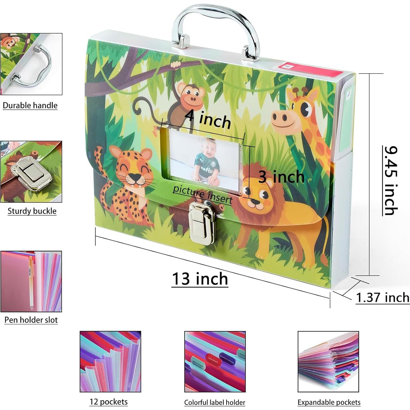 Organizador de Documentos para Bebés BFO001 Verde 12 Bolsillos