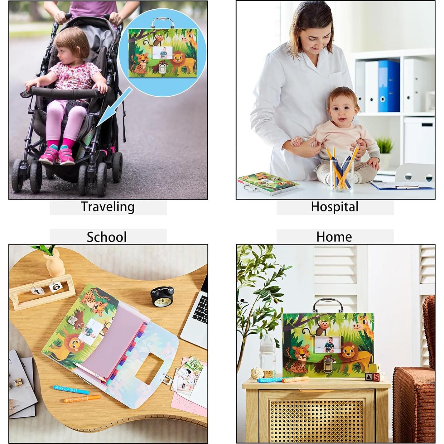 Organizador de Documentos para Bebés BFO001 Verde 12 Bolsillos