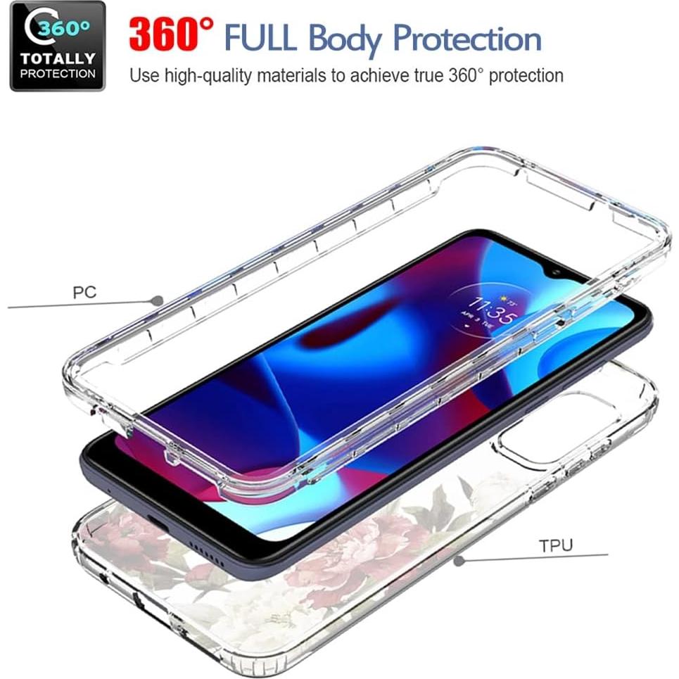 Funda Protectora para Moto G Pure 2021 Tothedu Floral con Protector