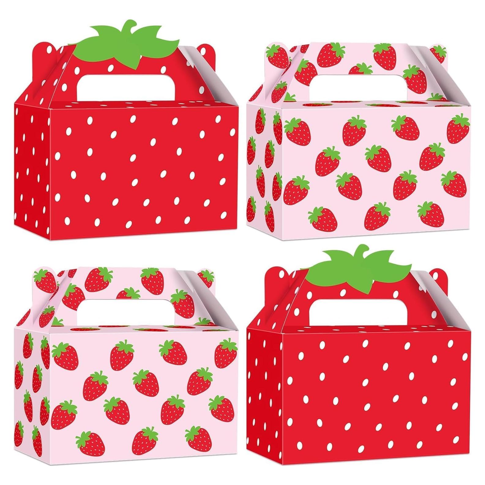 Cajas de Regalo de Fresa Justforjoyful - 12 Piezas 16x8.2x9.8cm