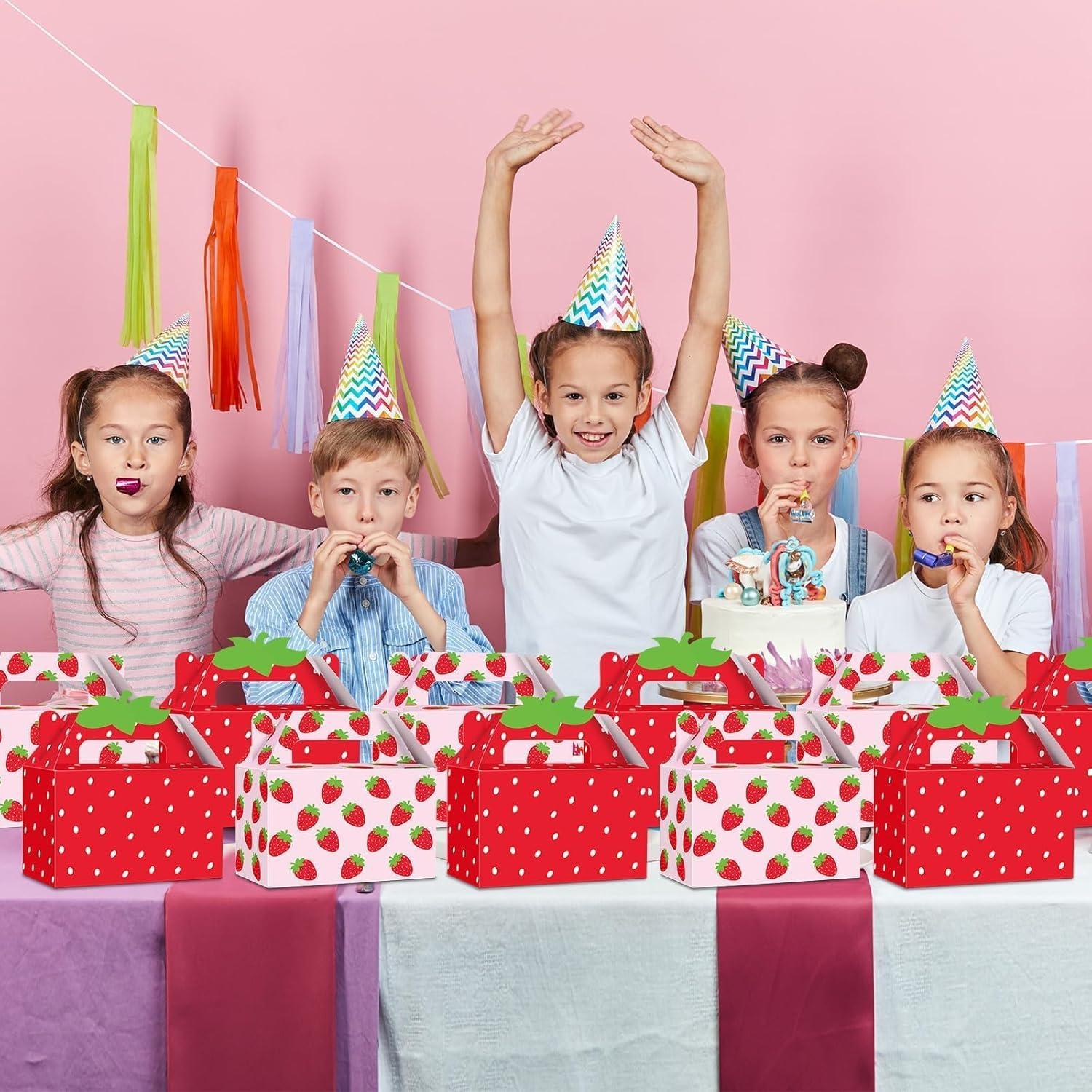 Cajas de Regalo de Fresa Justforjoyful - 12 Piezas 16x8.2x9.8cm