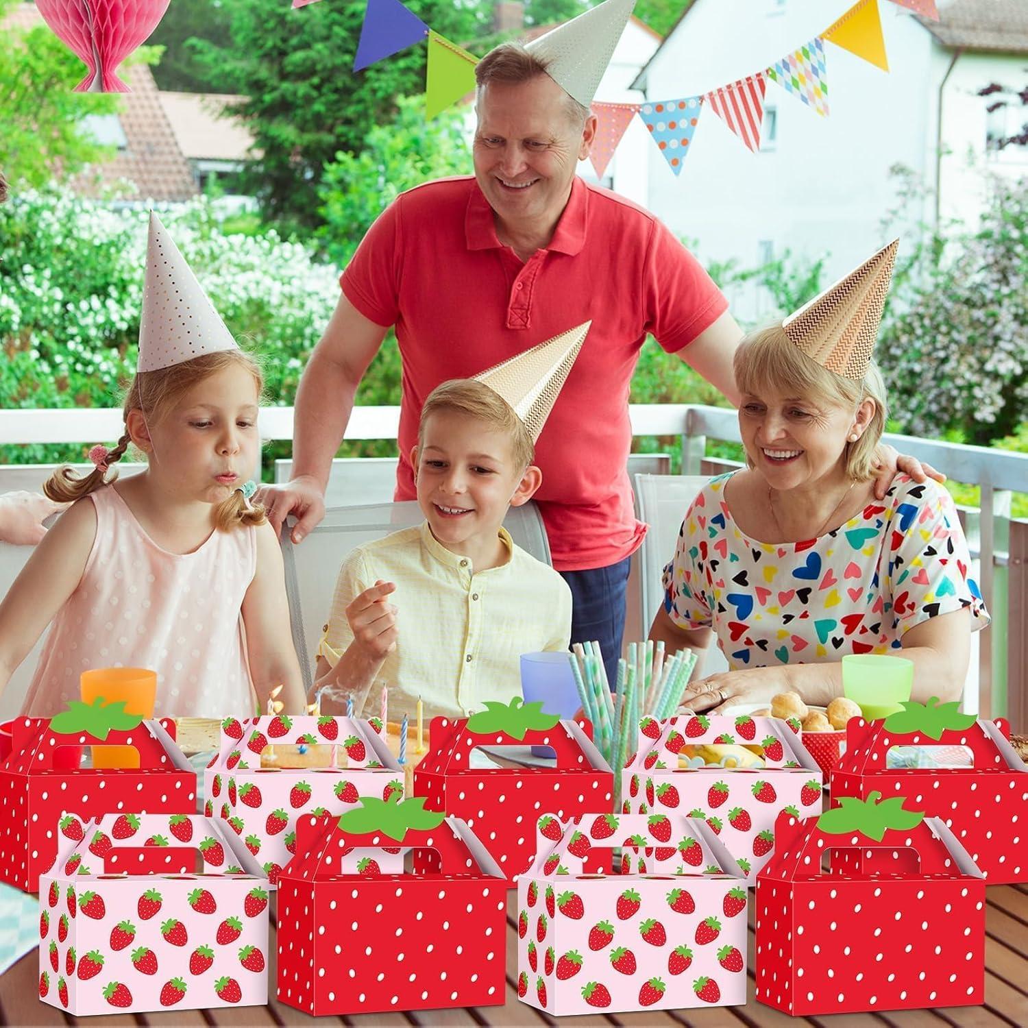 Cajas de Regalo de Fresa Justforjoyful - 12 Piezas 16x8.2x9.8cm