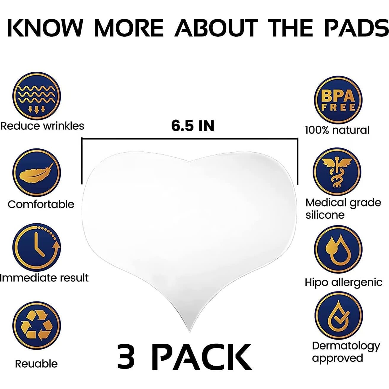 Parche Antarrugas para el Pecho Skywee - Set de 3 Parches de Silicona Reutilizables
