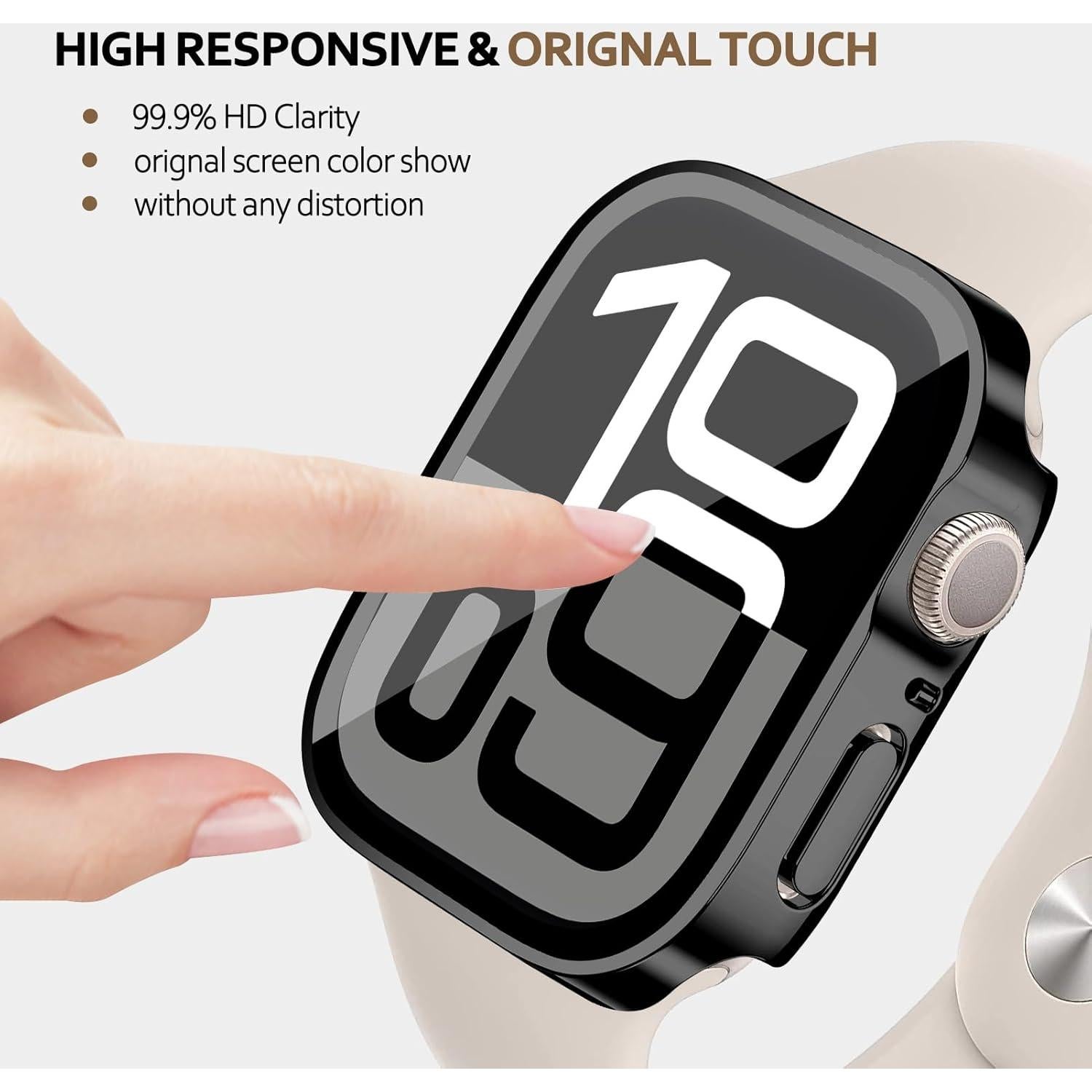 Funda Dura YuiYuKa para Apple Watch 42mm 44mm 45mm Negra