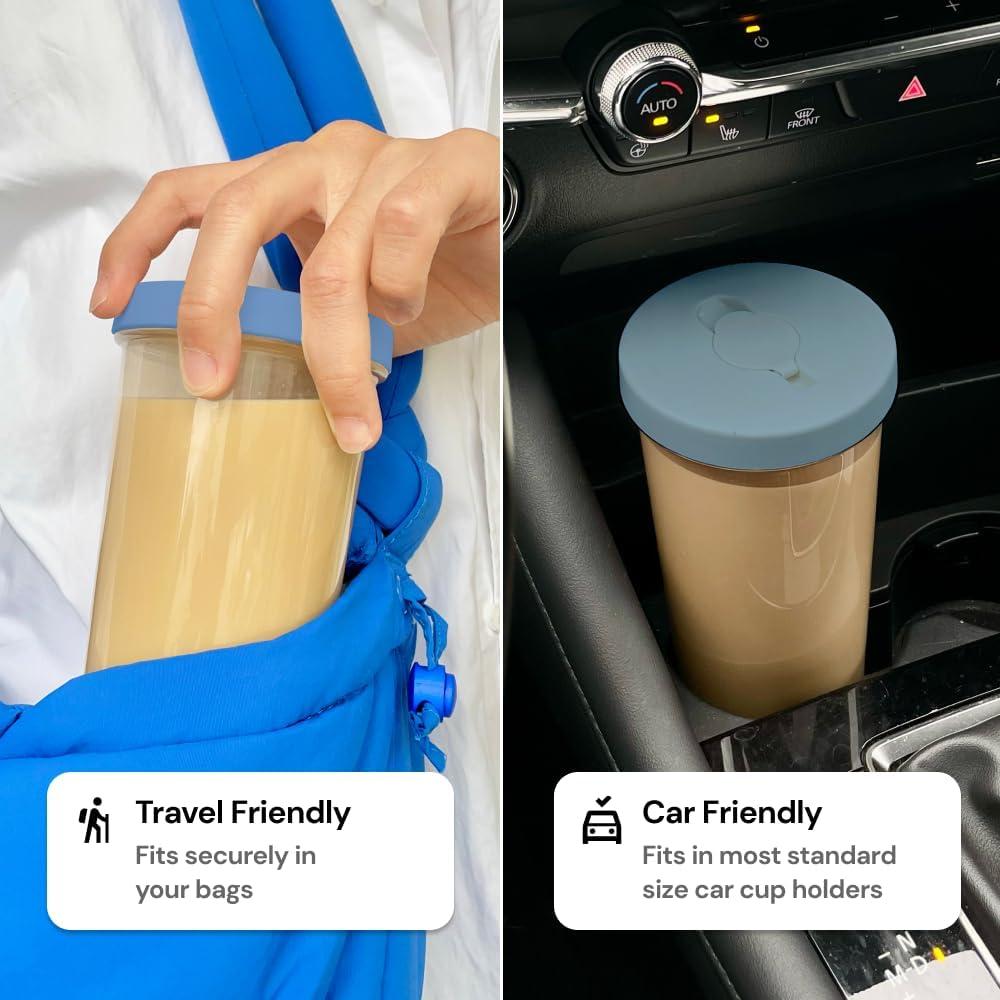 Taza de Té de Burbuja Reutilizable Dodoko 24 oz Azul Brisa