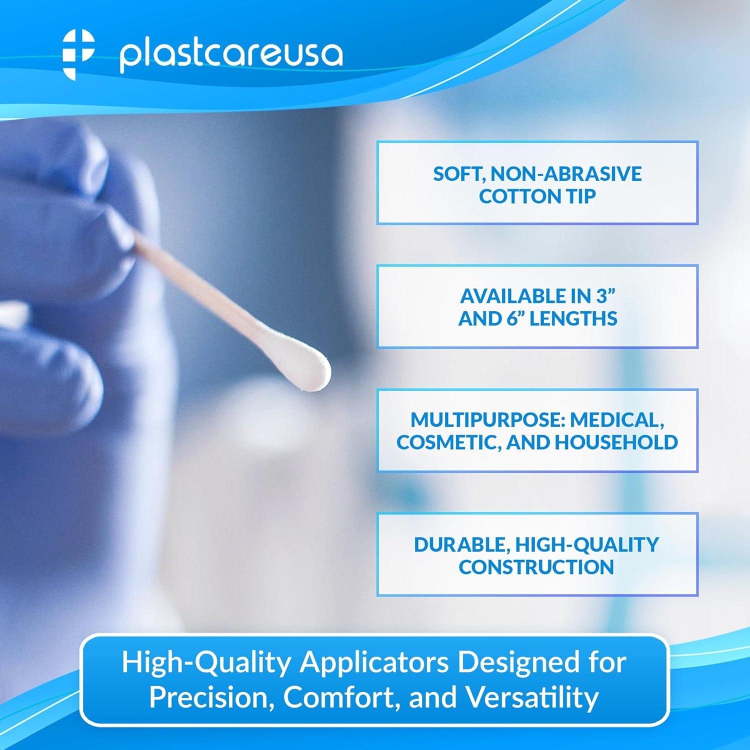Aplicadores de Algodón 3" PlastCare USA - Paquete de 1000