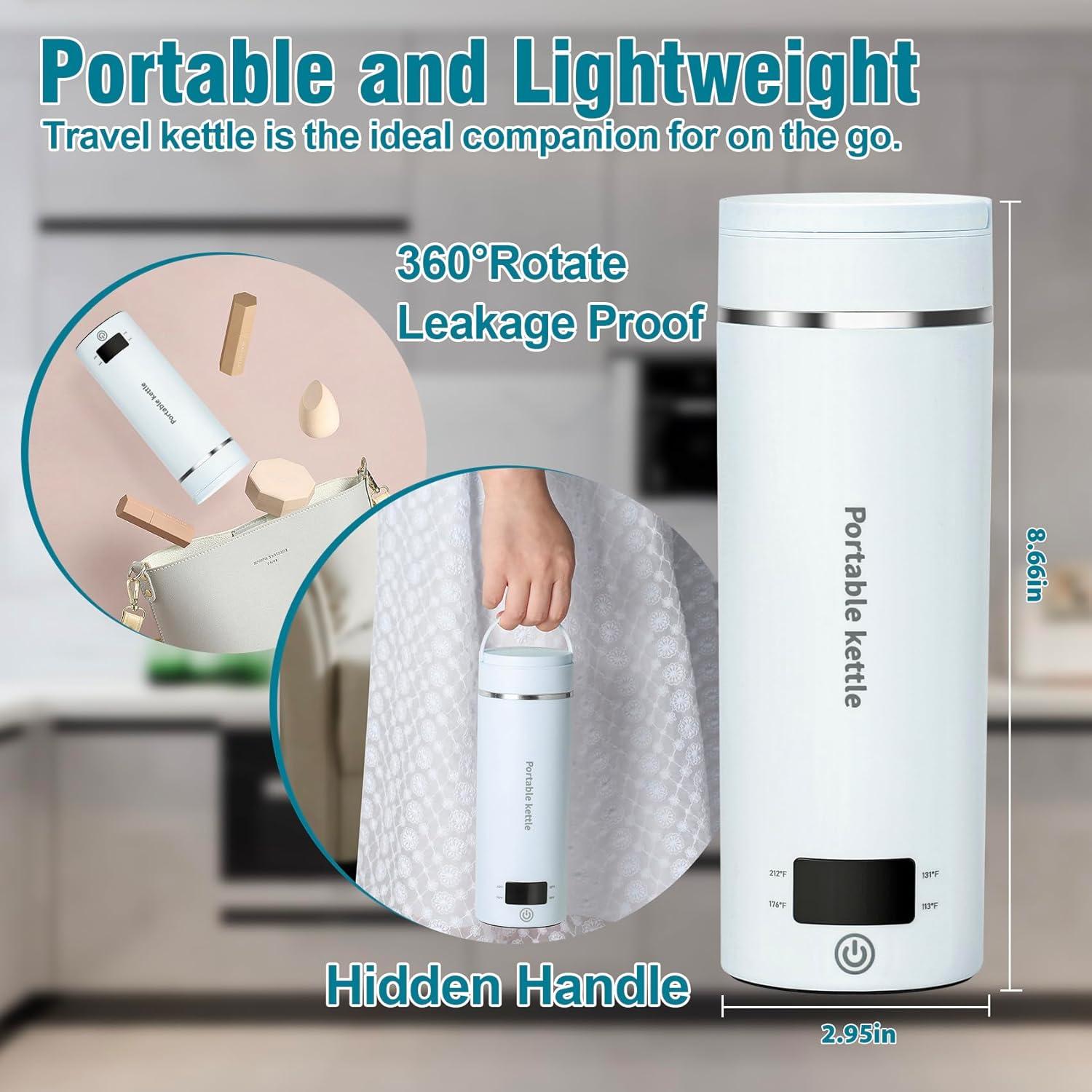 Hervidor Eléctrico Portátil Touxila 400ml 4 Temperaturas Azul