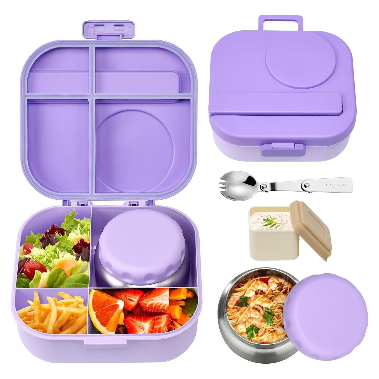 Caja de Almuerzo Bento Aimsnk 1.5L con Termo 355ml Púrpura