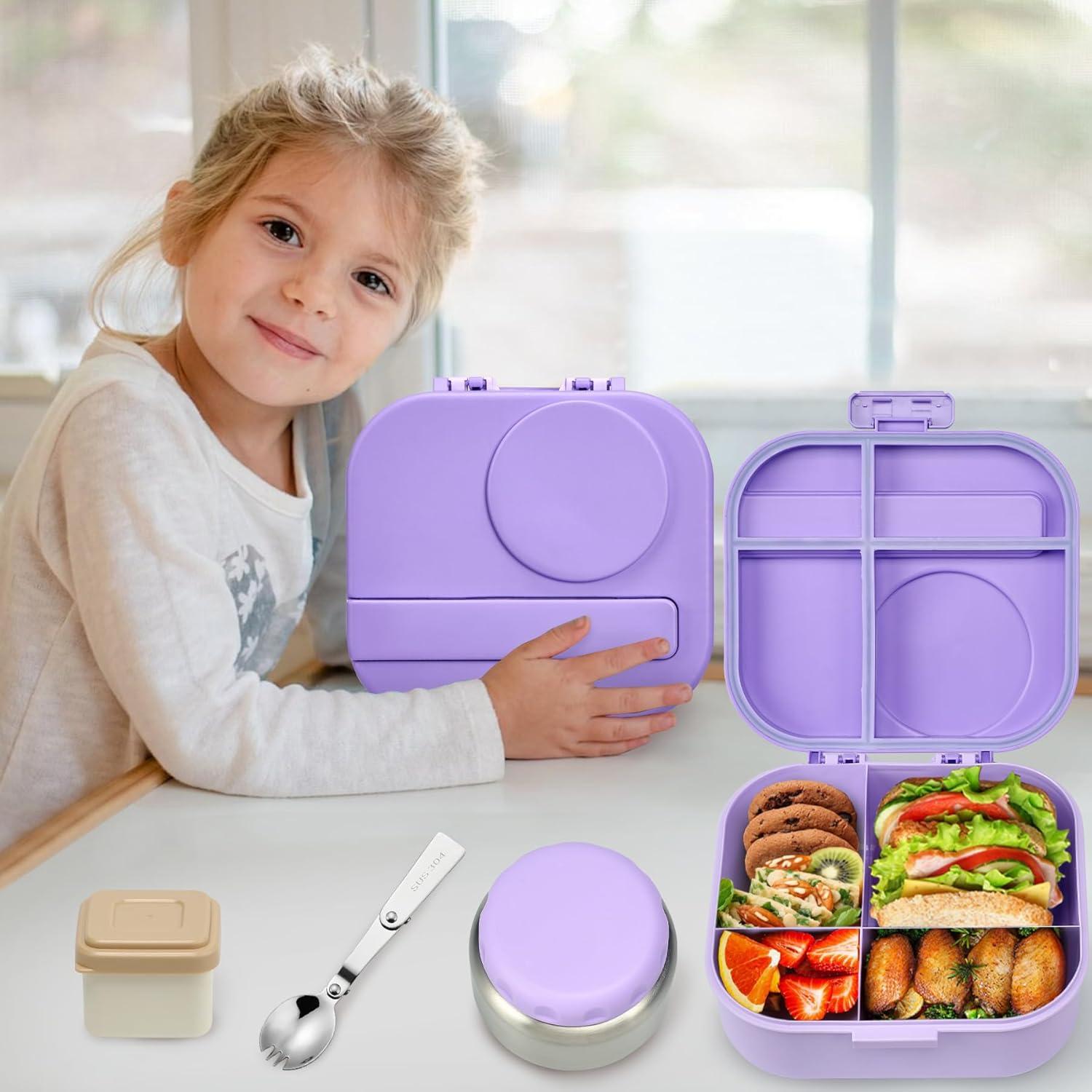 Caja de Almuerzo Bento Aimsnk 1.5L con Termo 355ml Púrpura