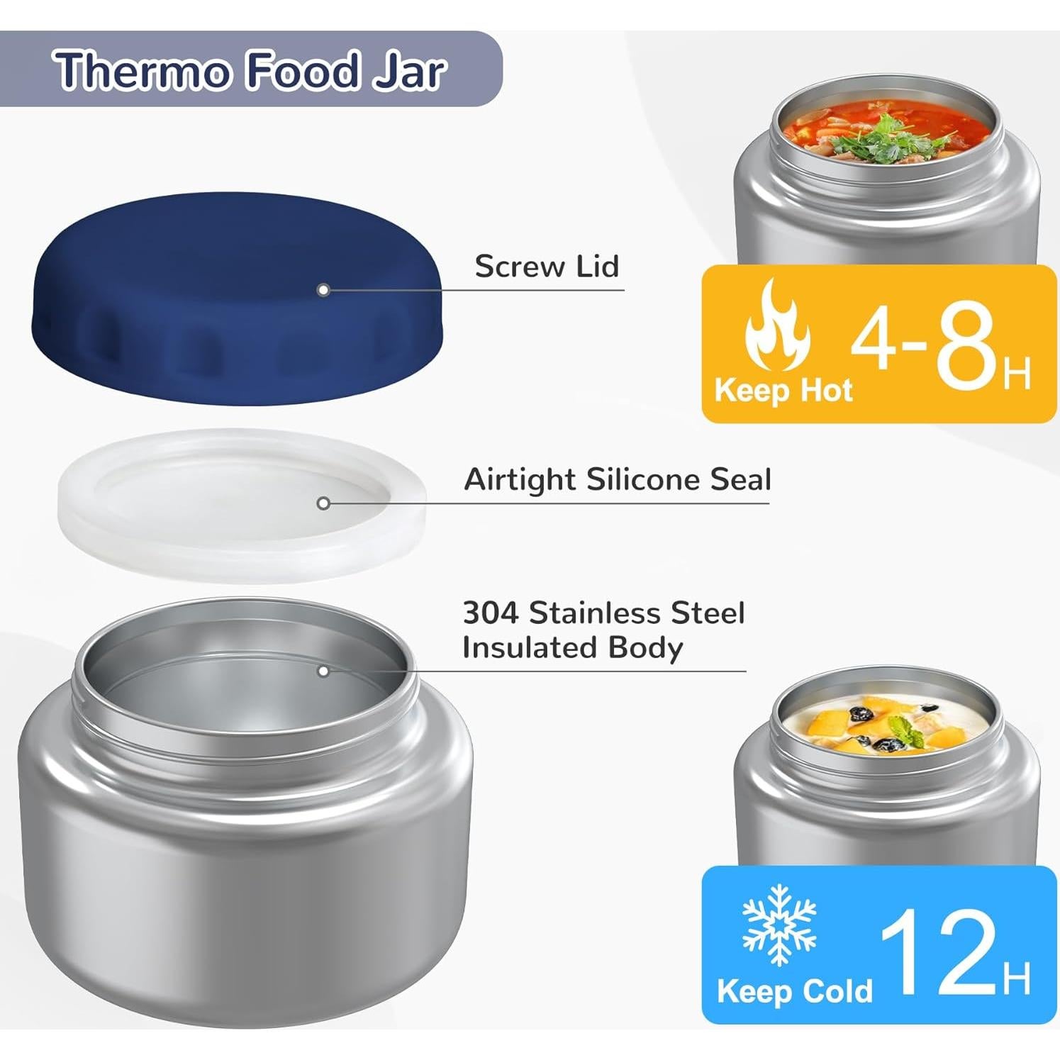 Caja de Almuerzo Bento Aimsnk para Niños 1.5L con Termo 355ml