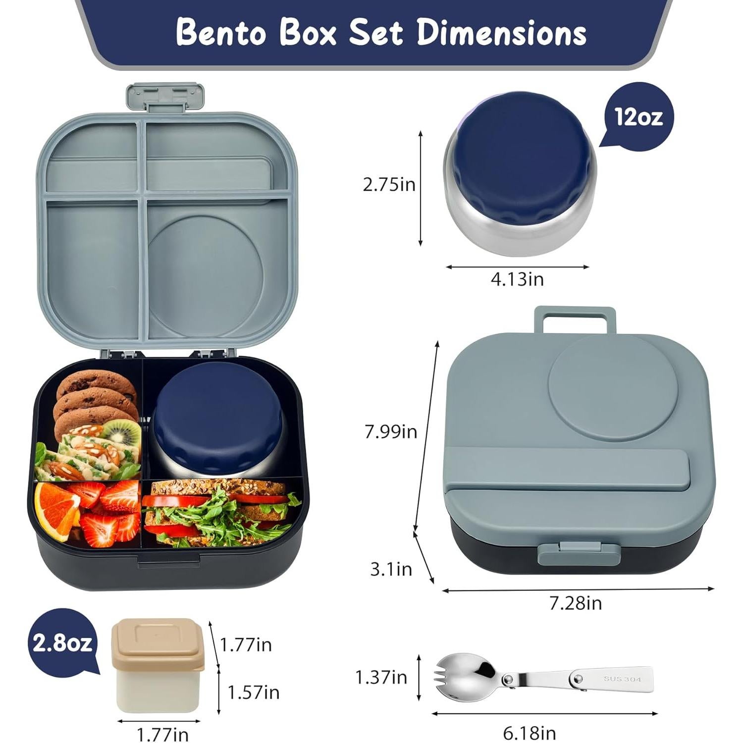 Caja de Almuerzo Bento Aimsnk para Niños 1.5L con Termo 355ml