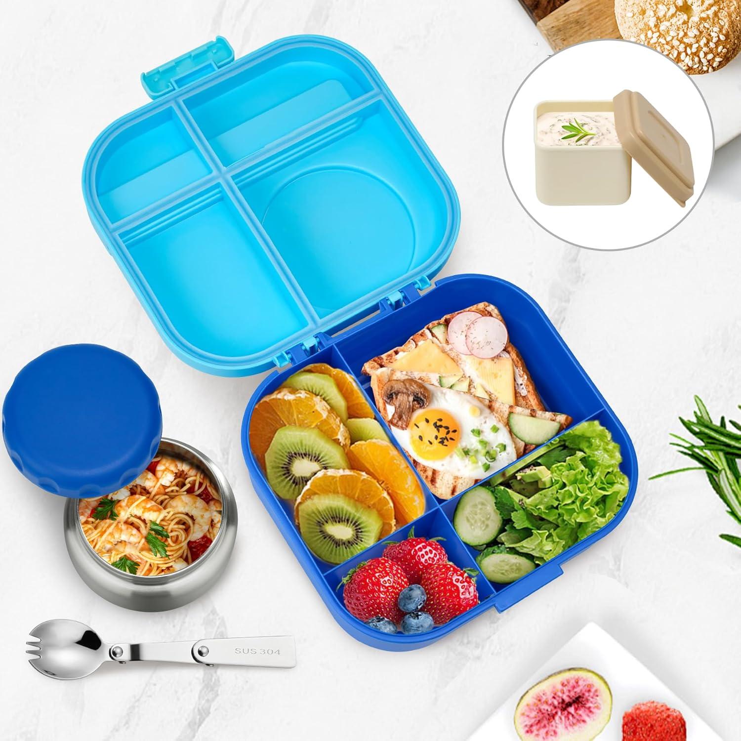 Caja de Almuerzo Bento Aimsnk 1.5L con Termo 355ml Azul