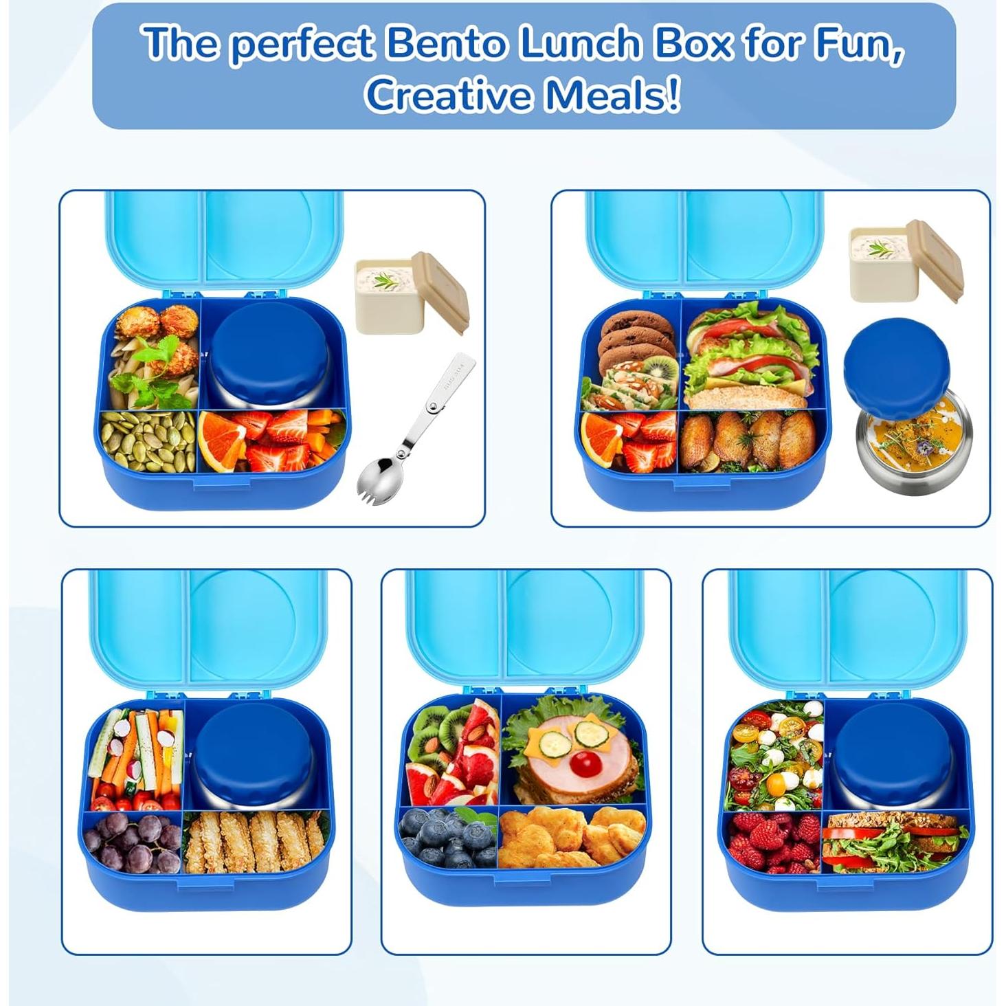 Caja de Almuerzo Bento Aimsnk 1.5L con Termo 355ml Azul