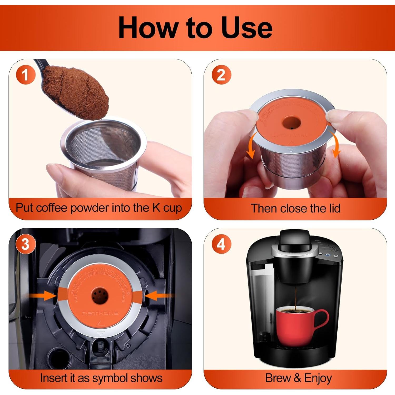 Taza K Reutilizable RETHONE Acero Inoxidable 1 Unidad